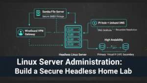Educational content image for Linux Server Administration: Build a Secure Headless Home Lab