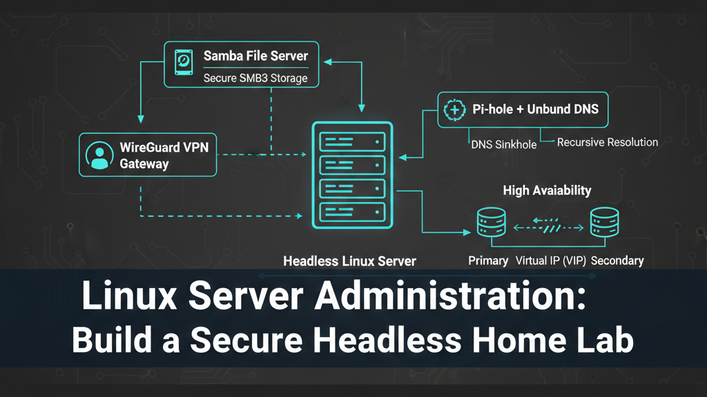 Educational content image for Linux Server Administration: Build a Secure Headless Home Lab